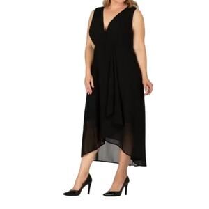 Standards & Practices dress Eliza sleeveless high low maxi black size 1X